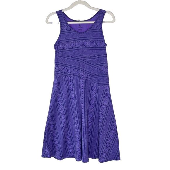 Prana Stretch Knit Tank A Line Midi Dress Indigo Blue Small - Picture 2 of 10